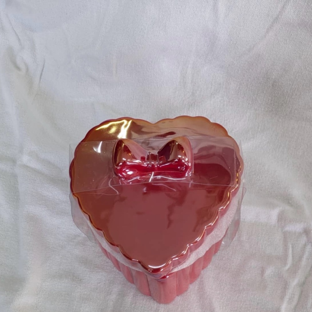Target Bullseye Playground Red Iridescent Ceramic Heart Bow Canister Candy Jar